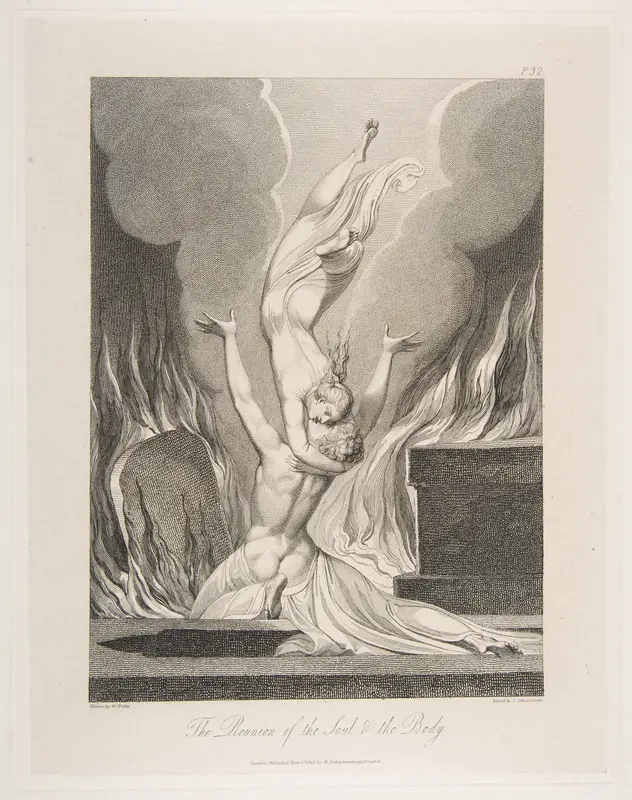 The Reunion of the Soul & the Body, from "The Grave," a Poem by Robert Blair Wall Art by William Blake - High-Resolution Digital Print
