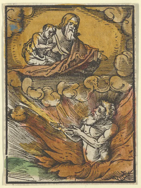 The Rich Man in Hell and the Poor Lazarus in Abraham's Lap, from Das Plenarium Wall Art by Hans Schäufelein - High-Resolution Digital Print