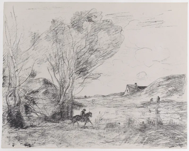 The Rider in the Reeds (Le Cavalier dans les roseaux) Wall Art by Camille Corot - High-Resolution Digital Print