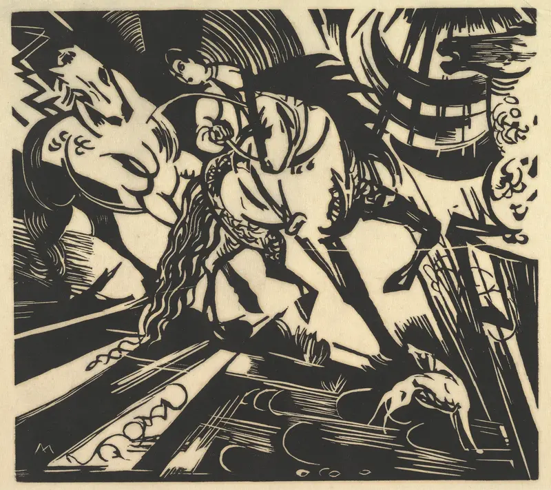 The Riding School Wall Art by Franz Marc - High-Resolution Digital Print