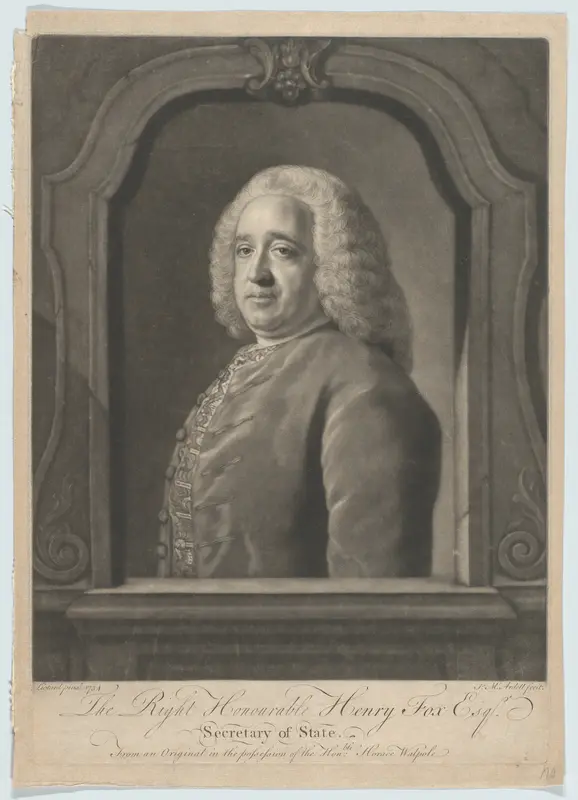The Right Honorable Henry Fox, Esr. Wall Art by James McArdell - High-Resolution Digital Print
