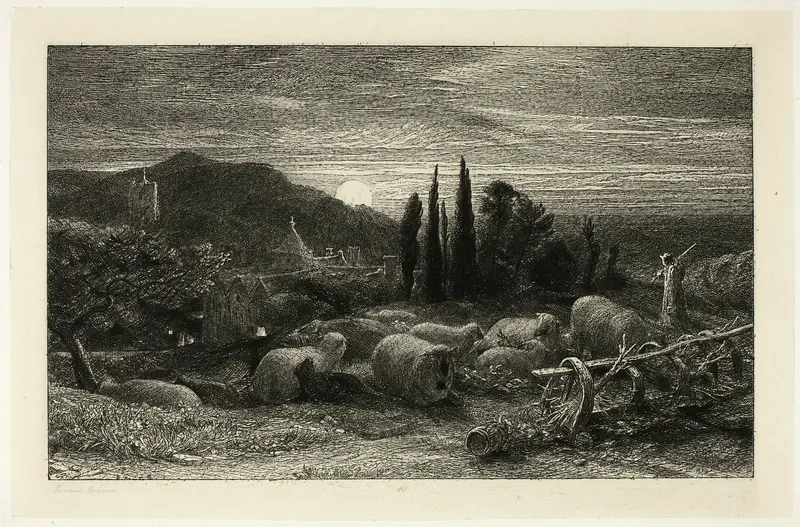 The Rising Moon Wall Art by Samuel Palmer - High-Resolution Digital Print