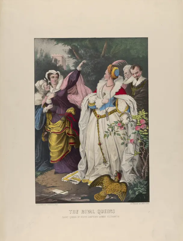 The Rival Queens – Mary Queen of Scots Defying Queen Elizabeth Wall Art by Currier & Ives - High-Resolution Digital Print