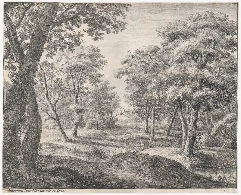 The Road Through the Woods Wall Art by Anthonie Waterloo - High-Resolution Digital Print