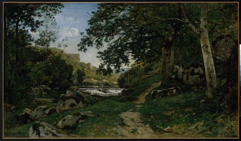 The Rocky Path in the Morvan (Chemin des roches dans le Morvan) Wall Art by Henri-Joseph Harpignies - High-Resolution Digital Print