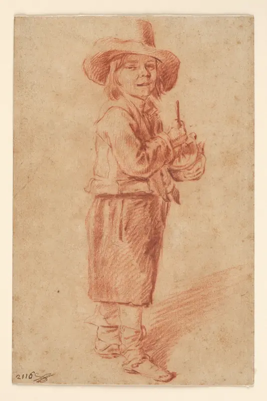 The Rommelpot Player Wall Art by French (?) - High-Resolution Digital Print