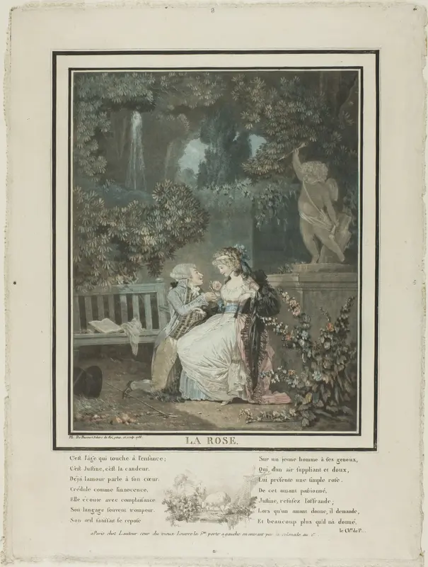 The Rose Wall Art by Philibert Louis Debucourt - High-Resolution Digital Print