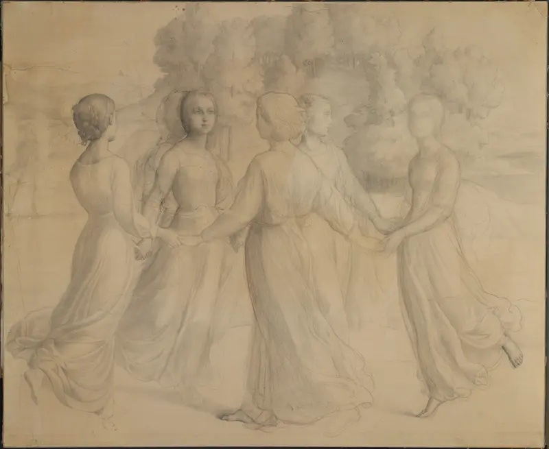 The Round Dance, or Rays of Sunlight Wall Art by Anne-François-Louis Janmot - High-Resolution Digital Print