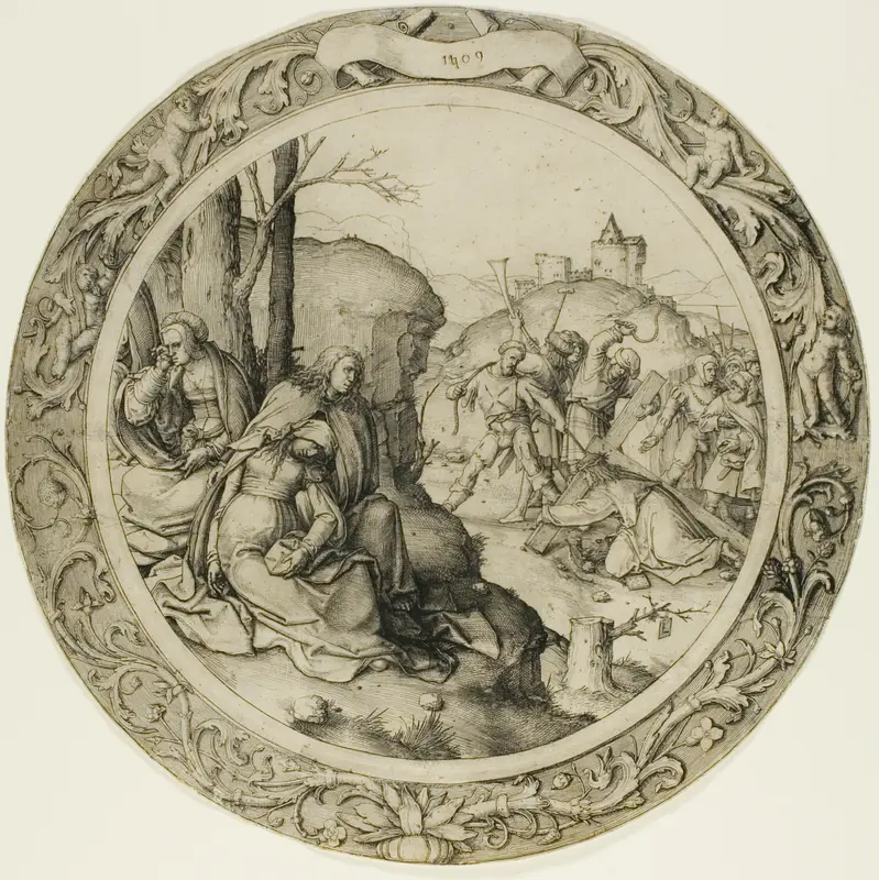 The Round Passion: Christ Carrying the Cross Wall Art by Lucas van Leyden - High-Resolution Digital Print