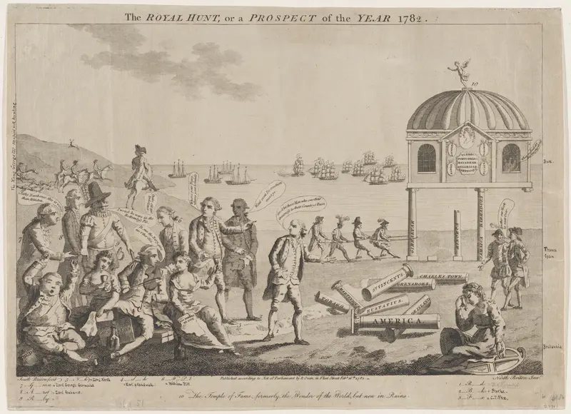 The Royal Hunt, or a Prospect of the Year 1782: The Temple of Fame, formerly the Wonder of the World, but now in Ruins Wall Art by George Townshend, 4th Viscount and 1st Marquess Townshend - High-Resolution Digital Print