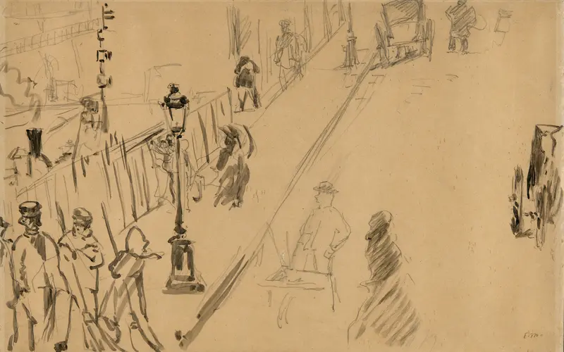The rue Mosnier with Gas Lamp