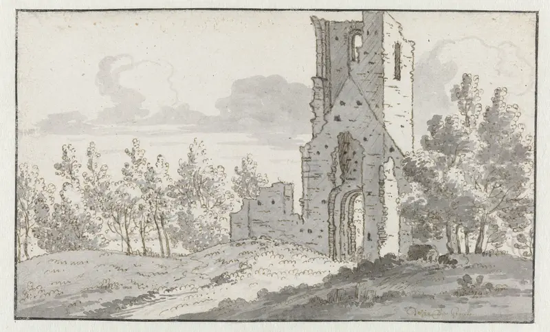 The Ruin of the Chapel of Eik en Duinen near The Hague Wall Art by Josua de Grave - High-Resolution Digital Print