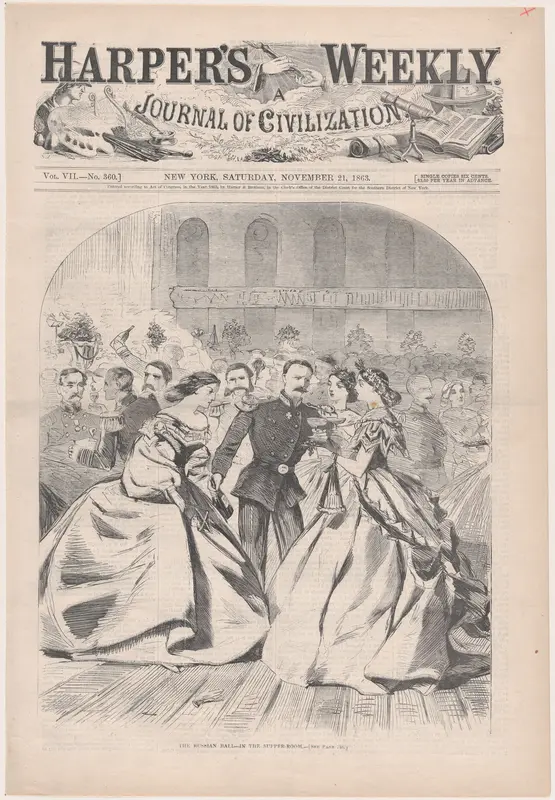 The Russian Ball – In the Supper Room (from "Harper's Weekly," Vol. VII) Wall Art by Winslow Homer - High-Resolution Digital Print