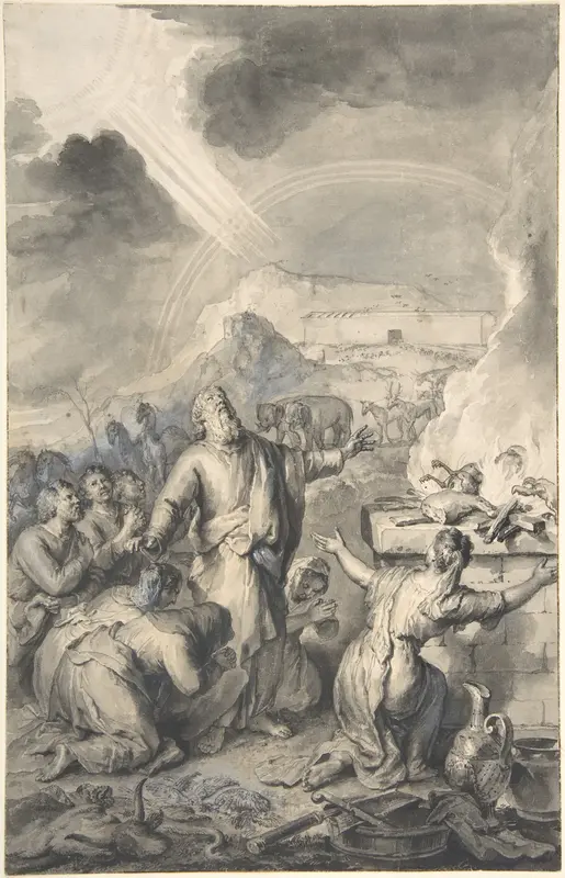 The Sacrifice of Noah Wall Art by Gerard Hoet - High-Resolution Digital Print
