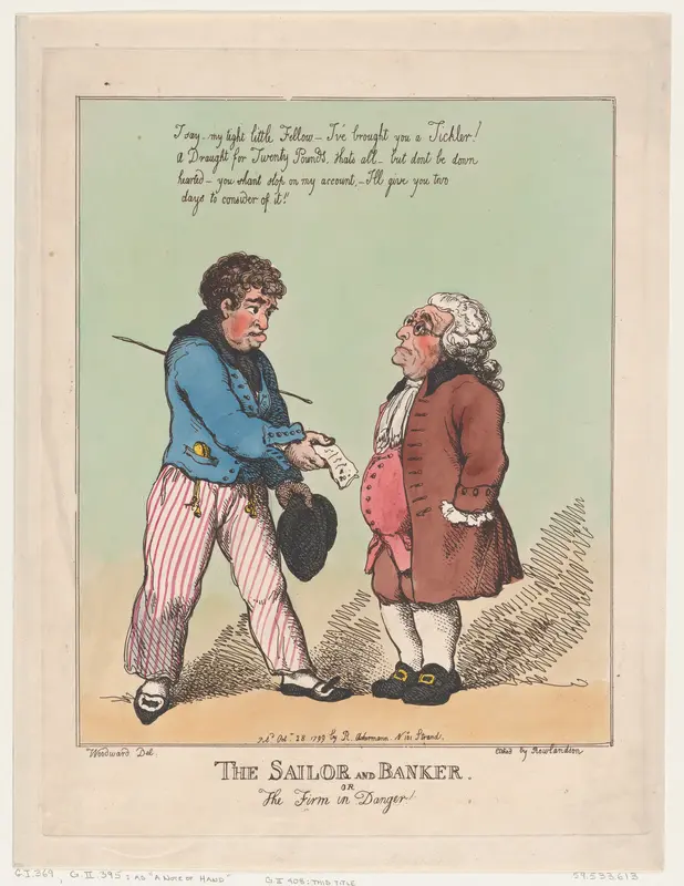 The Sailor and Banker Wall Art by Thomas Rowlandson - High-Resolution Digital Print