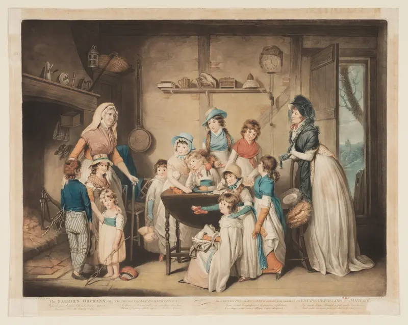 The Sailor's Orphans, or the Young Ladies' Subscription Wall Art by William Ward - High-Resolution Digital Print
