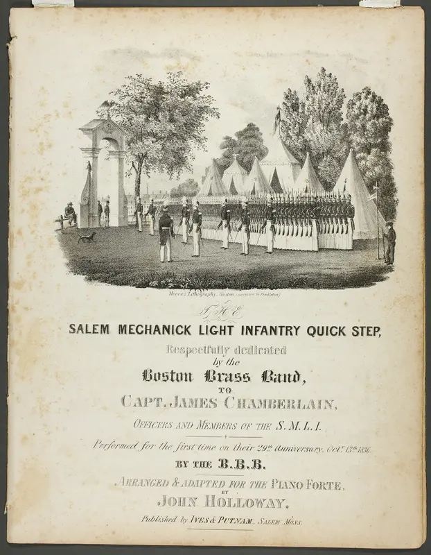 The Salem Mechanick Light Infantry Quick Step Wall Art by Fitz Henry Lane - High-Resolution Digital Print