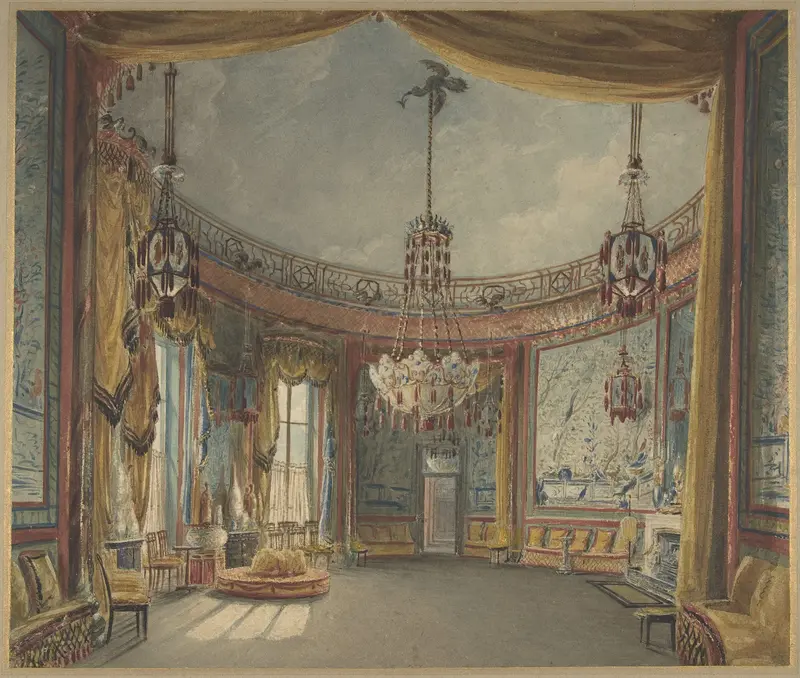 The Saloon, Brighton Pavilion Wall Art by Auguste Charles Pugin - High-Resolution Digital Print
