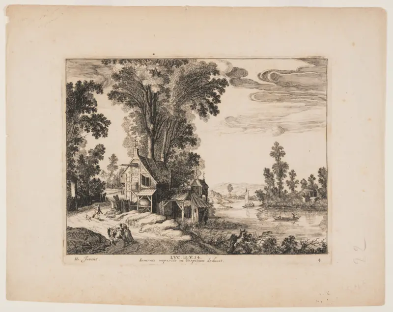 The Samaritan Approaches the Inn, from Landscapes with the Story of the Good Samaritan Wall Art by Simon Frisius - High-Resolution Digital Print