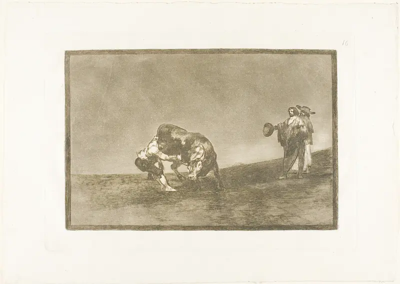The Same Man Throws a Bull in the Ring at Madrid, plate 16 from The Art of Bullfighting