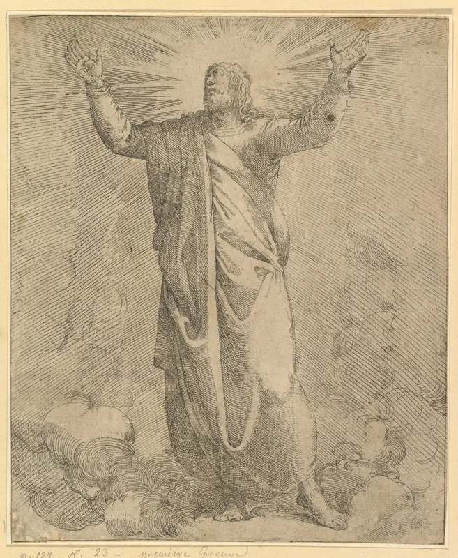 The Saviour Covered in a Large Cloak Wall Art by Battista Franco - High-Resolution Digital Print