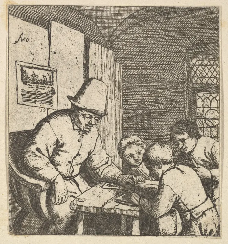 The Schoolmaster Wall Art by Adriaen van Ostade - High-Resolution Digital Print
