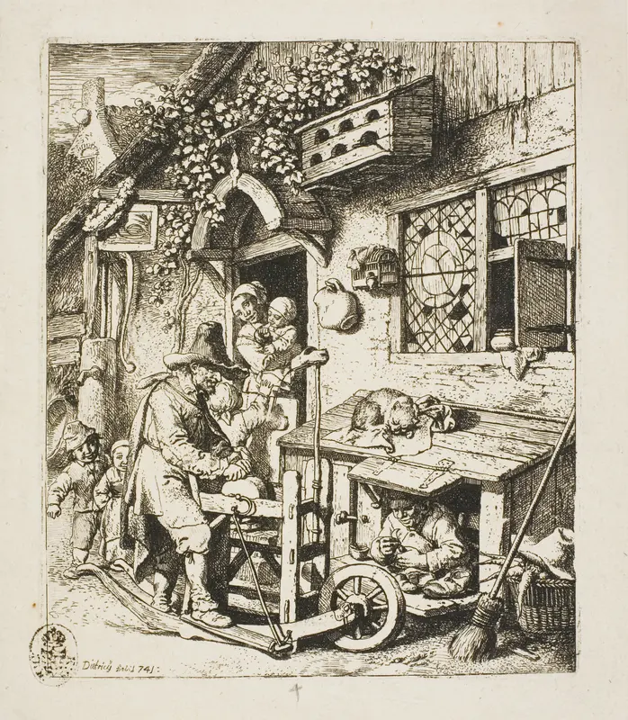 The Scissors-Grinder Wall Art by Christian Wilhelm Ernst Dietrich - High-Resolution Digital Print