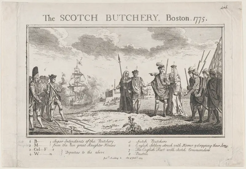 The Scotch Butchery, Boston, 1775 Wall Art by Anonymous, British, 18th century - High-Resolution Digital Print
