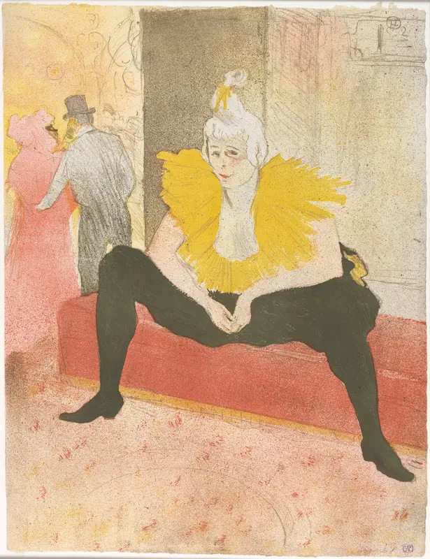 The Seated Clowness (Mademoiselle Cha-u-ka-o), from "Elles" Wall Art by Henri de Toulouse-Lautrec - High-Resolution Digital Print