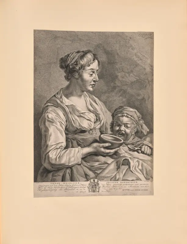 The  Second Bohemian (Tweede Heidinne - Seconde Bohemienne) Wall Art by Cornelis Visscher - High-Resolution Digital Print