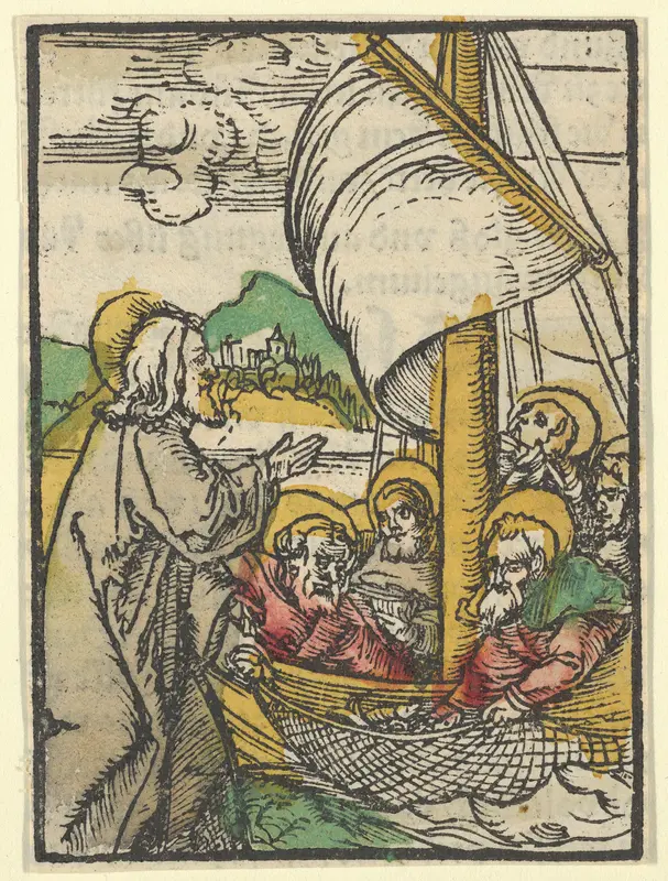 The Second Draught of Fishes by Saint Peter, from Das Plenarium Wall Art by Hans Schäufelein - High-Resolution Digital Print