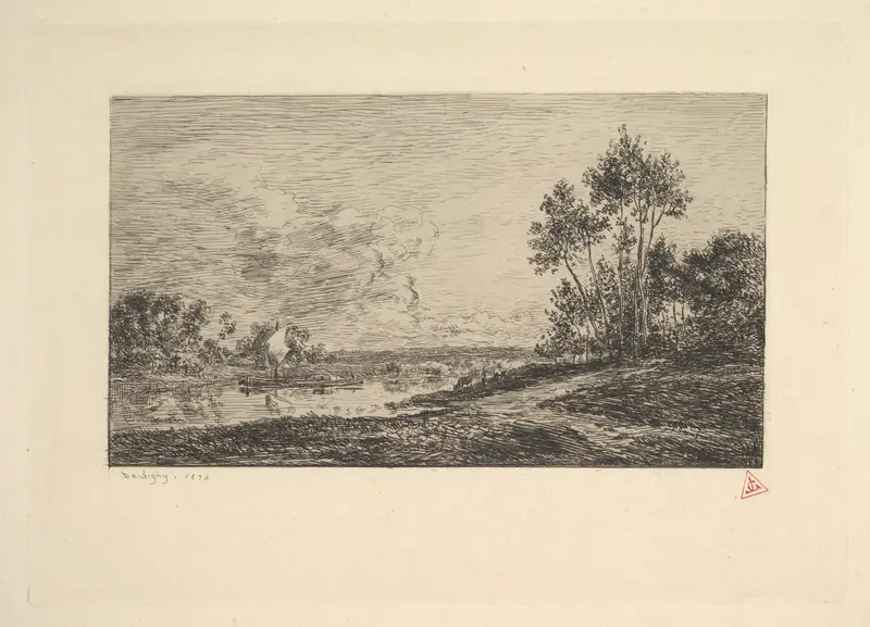 The Seine at Port-Maurin Wall Art by Charles-François Daubigny - High-Resolution Digital Print