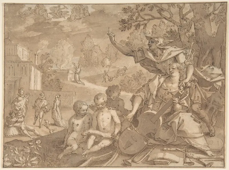 The Sense of Hearing Wall Art by Joseph Heintz the Elder - High-Resolution Digital Print