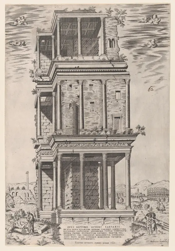 The Septizodium, from "Speculum Romanae Magnificentiae" Wall Art by Giovanni Ambrogio Brambilla - High-Resolution Digital Print