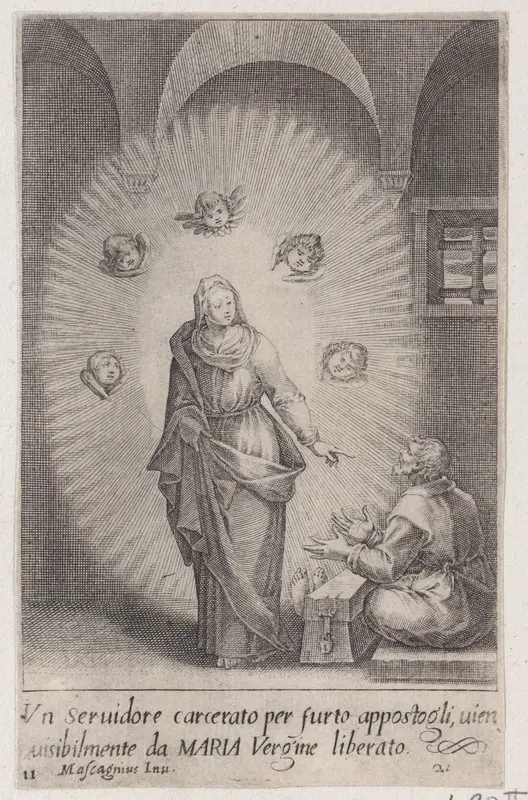 The Servant Set Free, from Scelta d'Alcuni Miracoli e Grazie della Santissima Nunziata di Firenze (Selection of Some Miracles and Graces that Occurred in the Church of the Annunziata in Florence) Wall Art by Jacques Callot - High-Resolution Digital Print