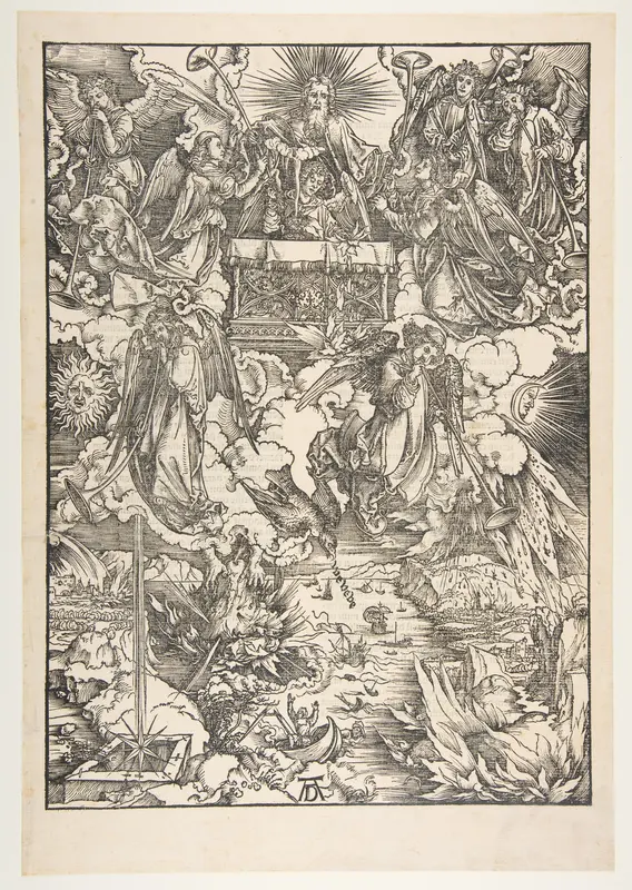 The Seven Angels with the Trumpet, from "The Apocalypse" Wall Art by Albrecht Dürer - High-Resolution Digital Print