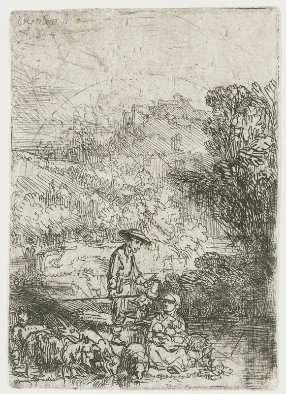 The shepherd and his family Wall Art by Unknown - High-Resolution Digital Print