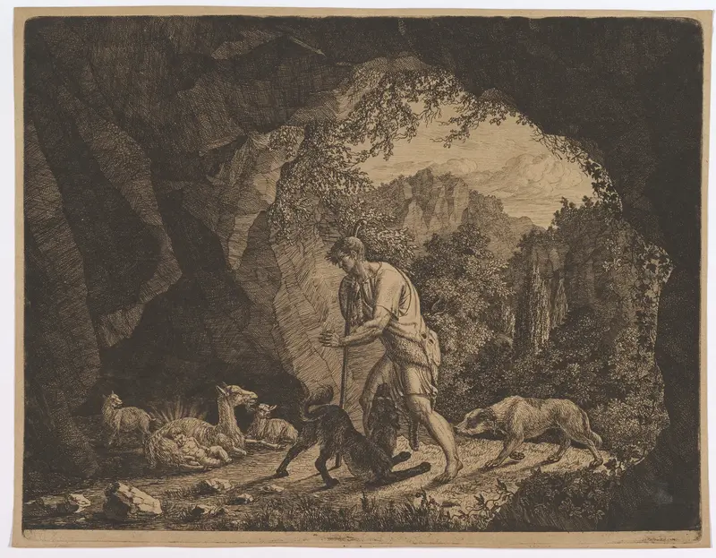 The Shepherd Finding Romulus near the Goat Wall Art by Carl Baron von Vittinghoff - High-Resolution Digital Print