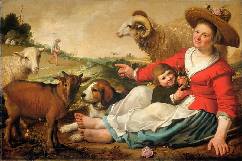 The Shepherdess Wall Art by Unknown - High-Resolution Digital Print