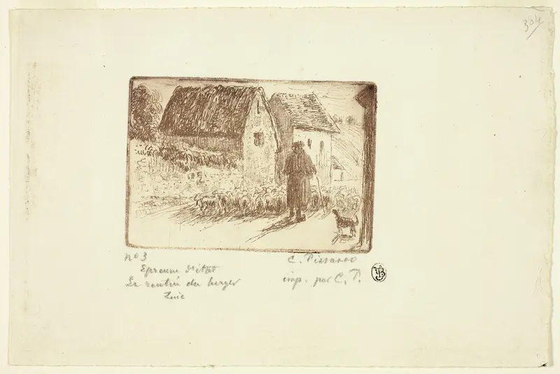 The Shepherd's Return Wall Art by Camille Pissarro - High-Resolution Digital Print