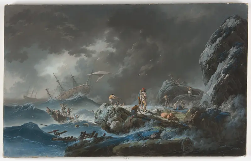 The Shipwreck Wall Art by Jean Baptiste Pillement - High-Resolution Digital Print