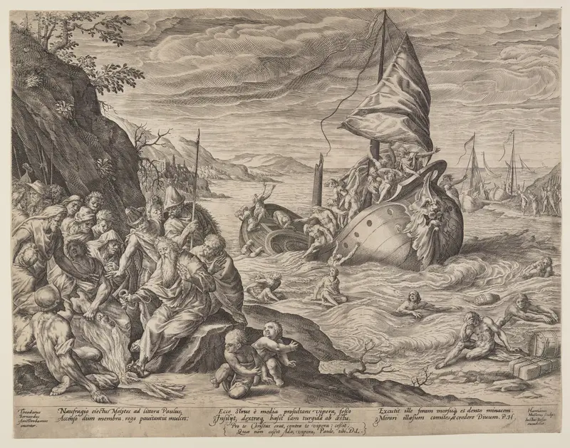 The Shipwreck of St. Paul near Miletus Wall Art by Herman Jansz. Muller - High-Resolution Digital Print