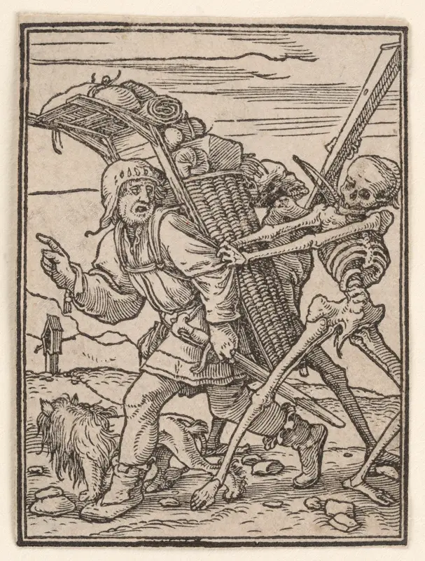 The Shop-keeper, from "The Dance of Death" Wall Art by Hans Holbein the Younger - High-Resolution Digital Print