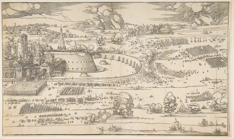 The Siege of a Fortress Wall Art by Albrecht Dürer - High-Resolution Digital Print