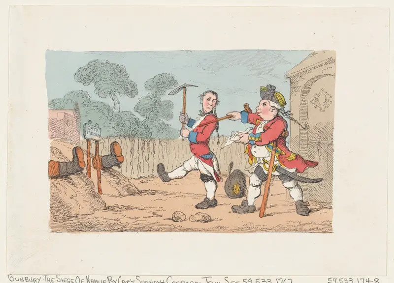 The Siege of Namur by Captain Shandy and Corporal Trim (Tristram Shandy) Wall Art by Thomas Rowlandson - High-Resolution Digital Print
