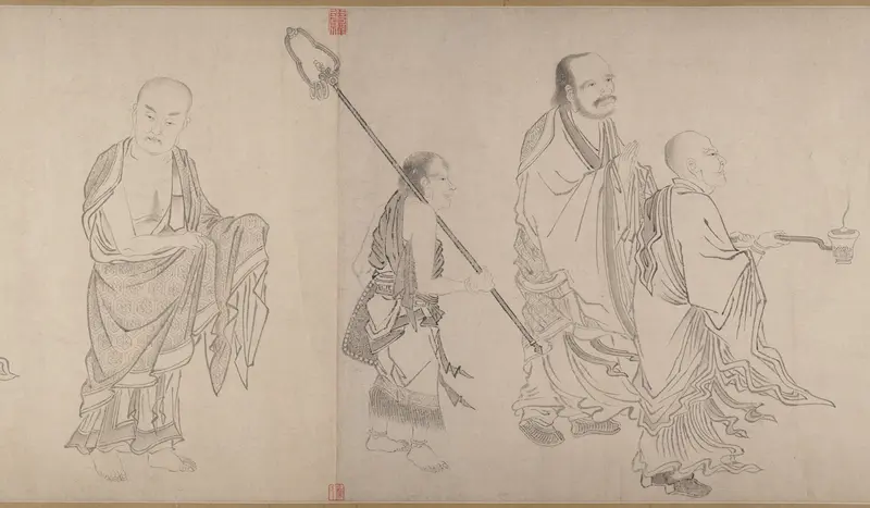 The Sixteen Luohans Wall Art by Qiu Ying - High-Resolution Digital Print