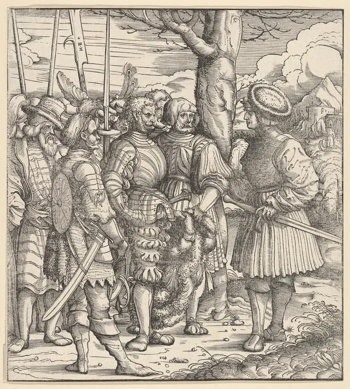 The Skill of the White King Dealing with Different Nations in Wartime, from "Der Weisskunig" Wall Art by Hans Burgkmair - High-Resolution Digital Print