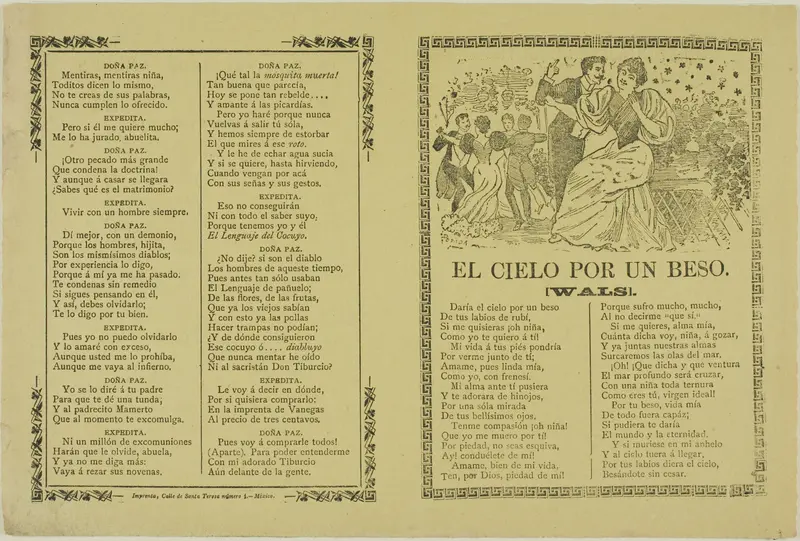 The Sky for a Kiss Wall Art by José Guadalupe Posada - High-Resolution Digital Print