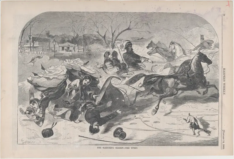 The Sleighing Season – The Upset (from "Harper's Weekly," Vol. IV) Wall Art by Winslow Homer - High-Resolution Digital Print