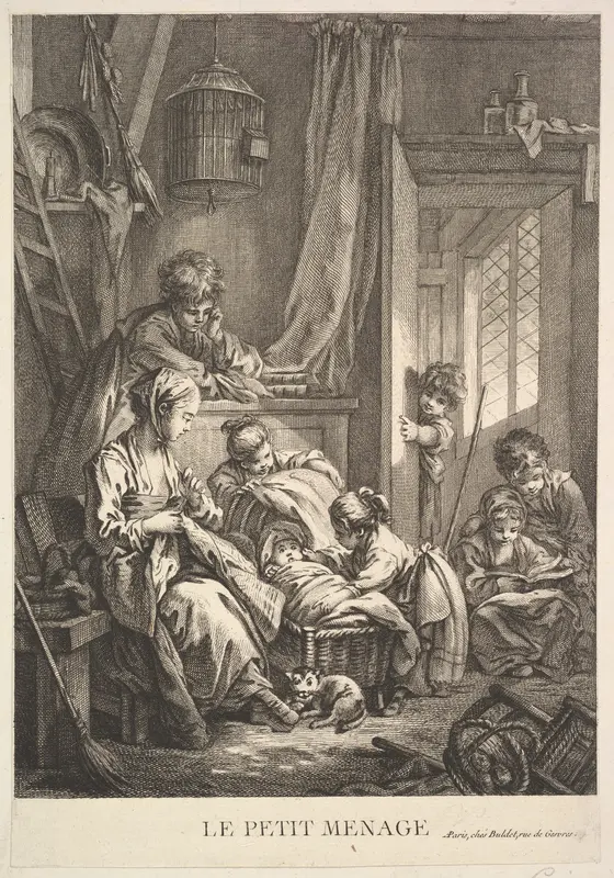 The Small Household Wall Art by Jacques Gabriel Huquier - High-Resolution Digital Print
